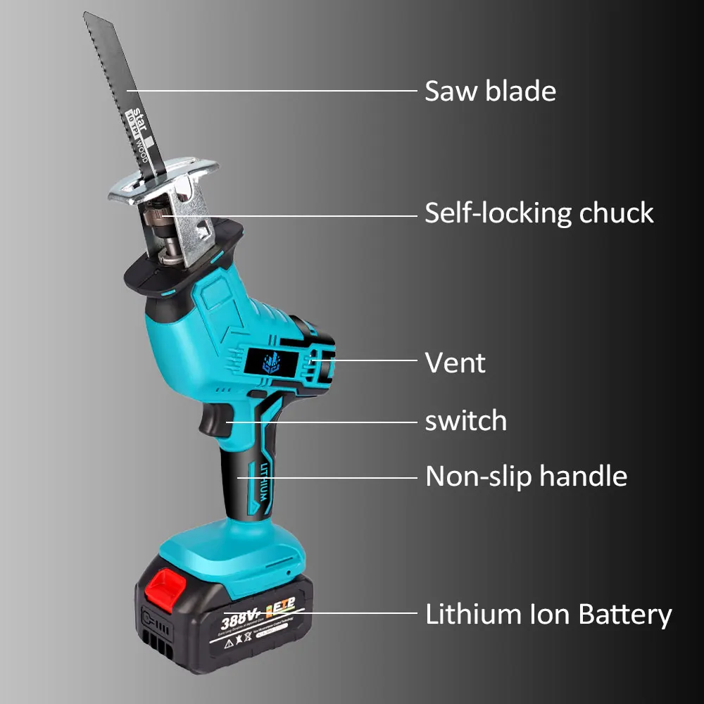 18V Cordless Reciprocating Saw Portable Replacement Electric for Makita Battery with Lithium Mini Table | Инструменты