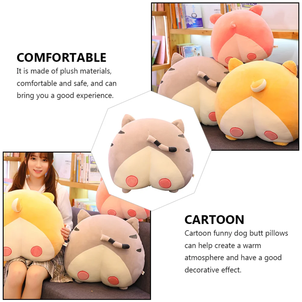 

1pc Adorable Corgi Butt Doll Pillow Comfortable Doll Toy Cartoon Pillow