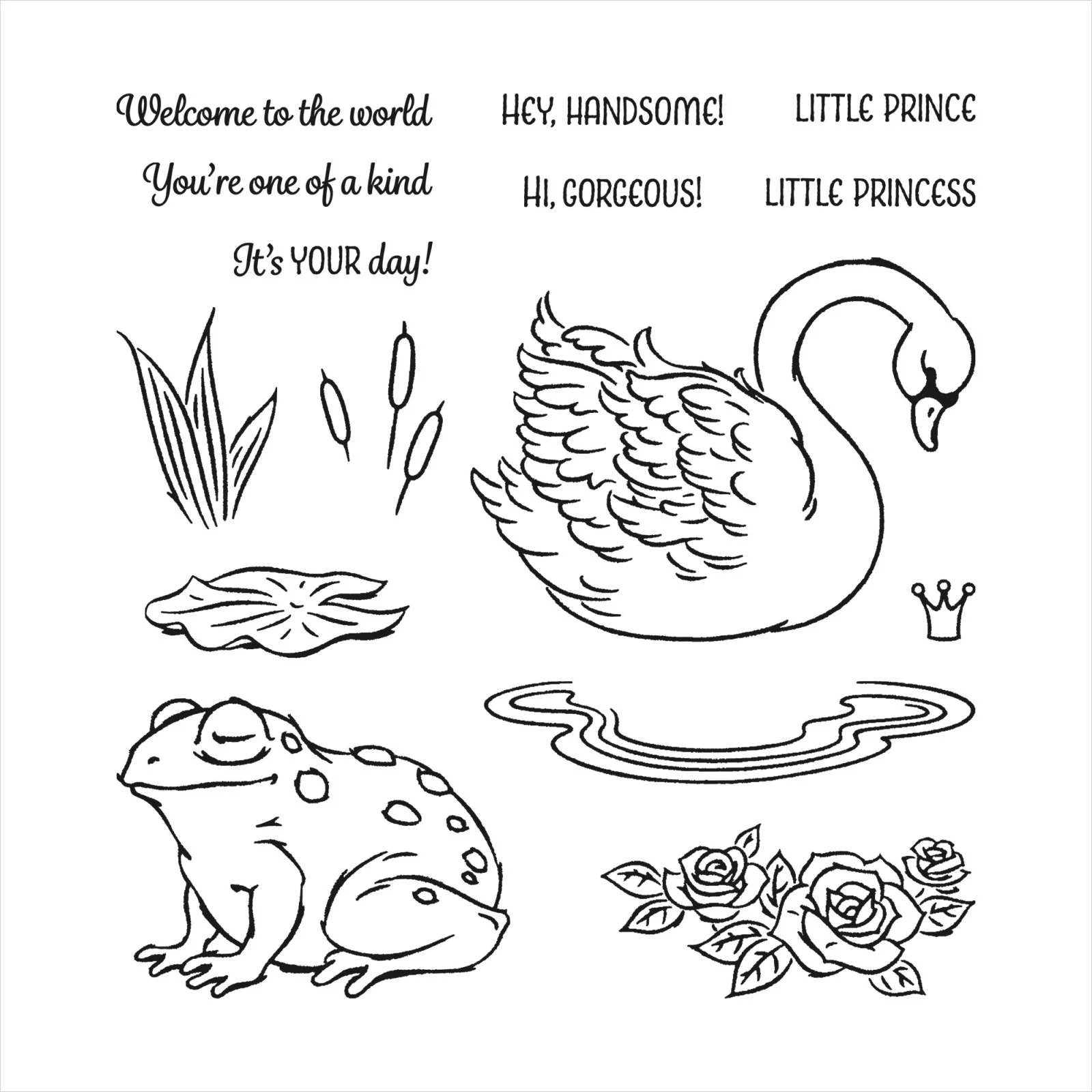 

Frog prince Swan Princess New Metal Cutting Dies & Stamps Scrapbook Dary Decoration Stencil Embossing Template DIY Greeting Card