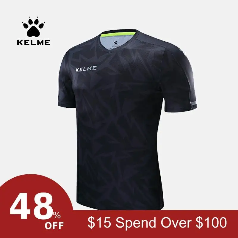Kelme football training suit men can print quick-drying sweat-absorbent sports short-sleeved t-shirt jersey 3881026