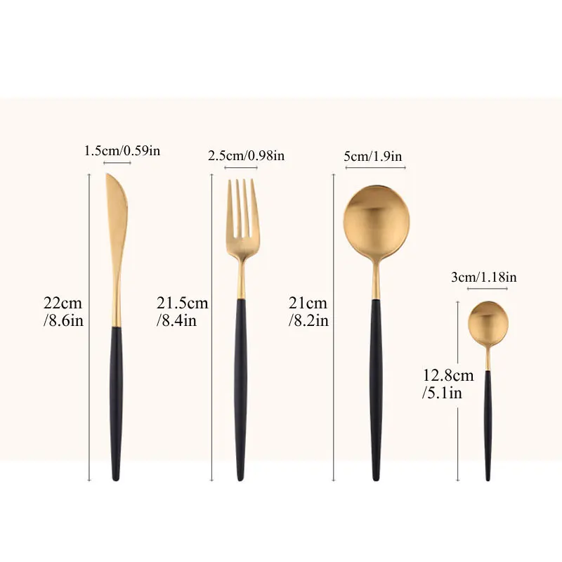 1 Набор полезные Новые матовые белые/черные золотые столовые приборы из