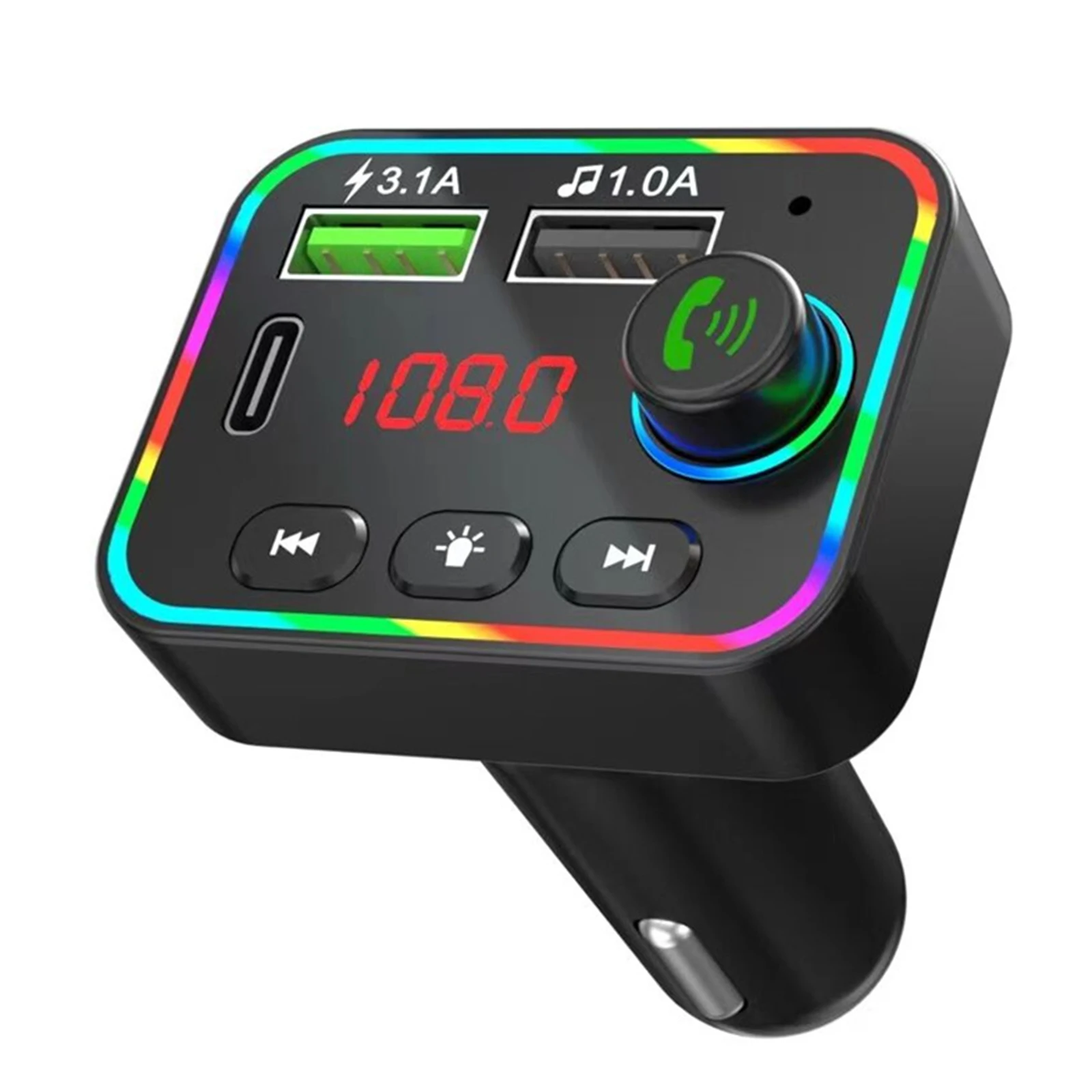 

Автомобильное зарядное устройство Quick 3,1, адаптер, быстрая зарядка, Bluetooth, прикуриватель, светодиодный индикатор напряжения, два USB-порта, пор...