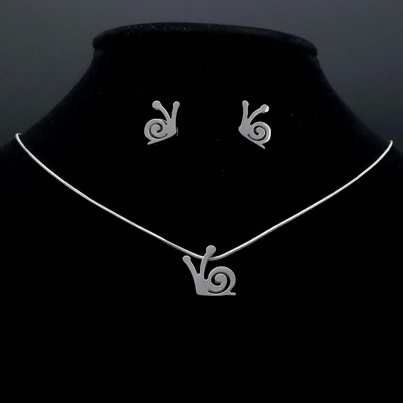 Ожерелье с подвеской из нержавеющей стали серебряная серьга набор цепочка