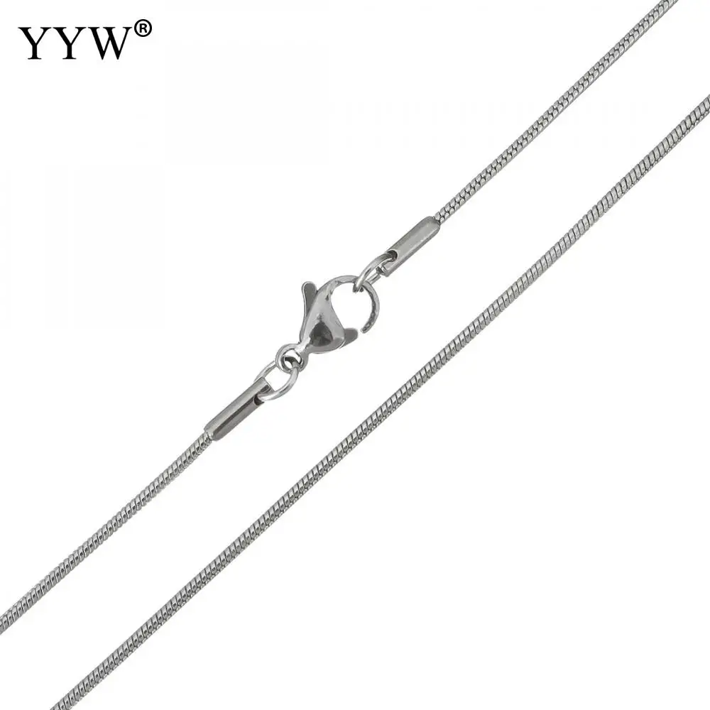 10 шт./лот 1 2 мм нержавеющая сталь цепочка-змейка ожерелье унисекс цельное с