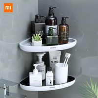 xiaomi corner bathroom organizer shelf shampoo cosmetic storage rack wall mounted kitchen household items bathroom accessories