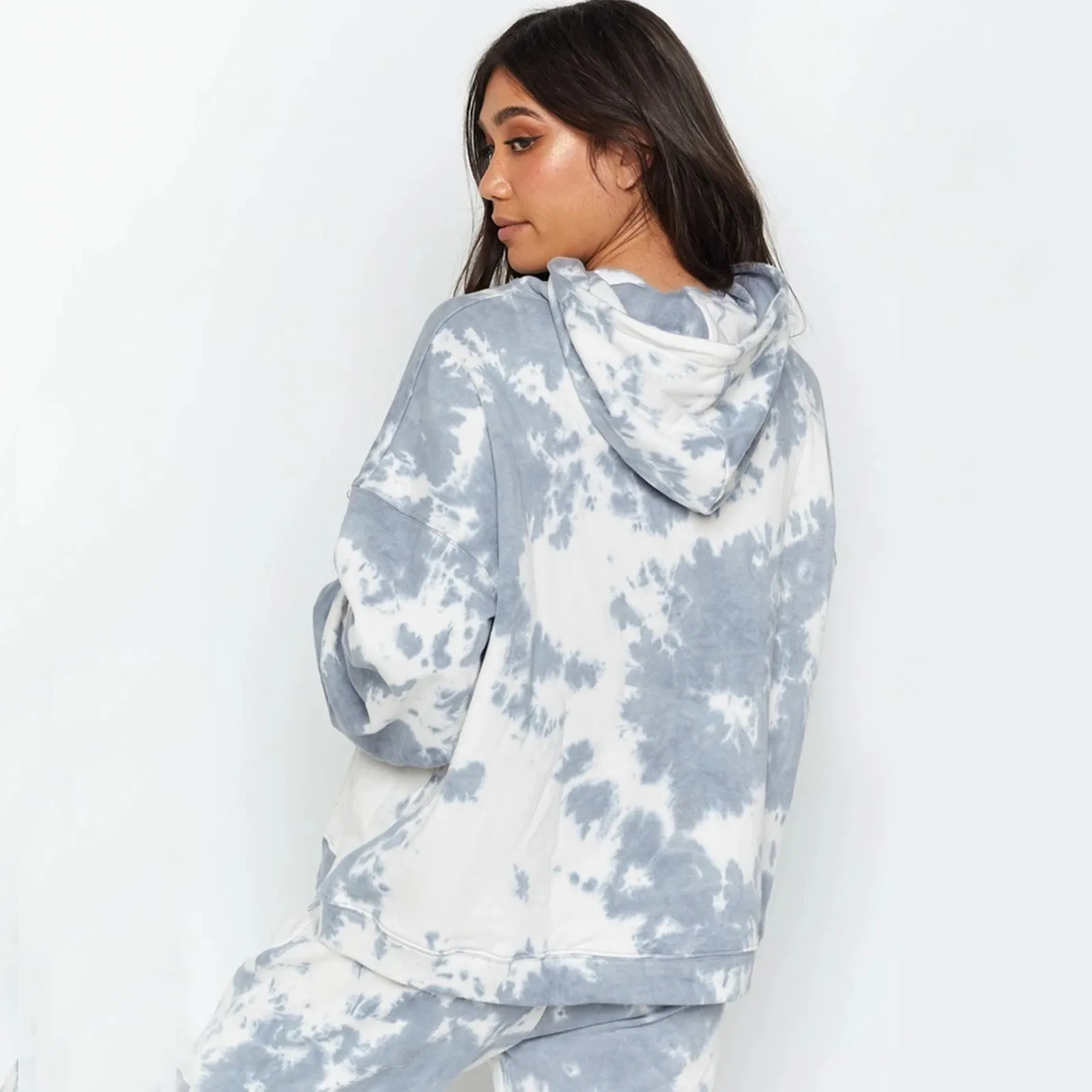

Autumn Oversized Hoodies Women Tie-dye Daisy Print Loose Casual Sweatshirts Hip Hop Hoody Womens Pullovers Sweatshirts Female