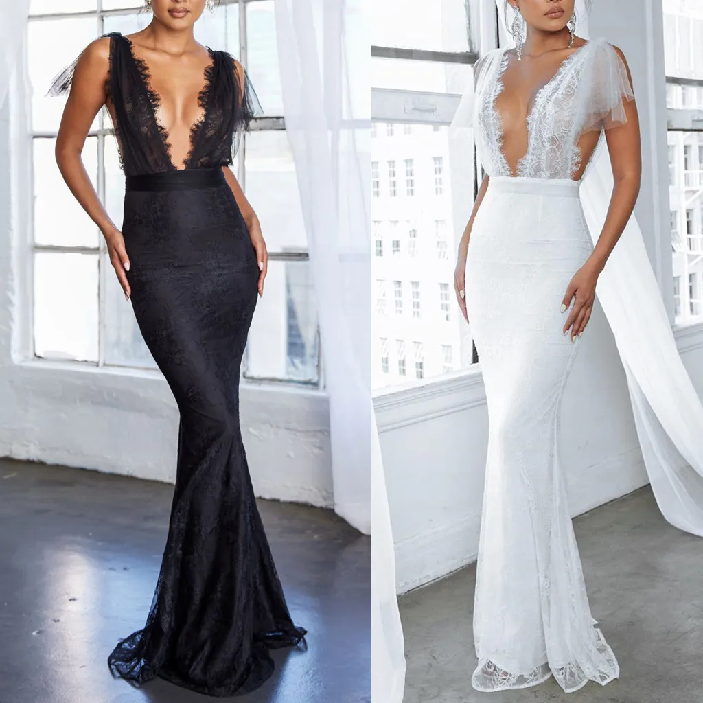 Летнее женское платье с открытой спиной без рукавов v образным вырезом кружевное