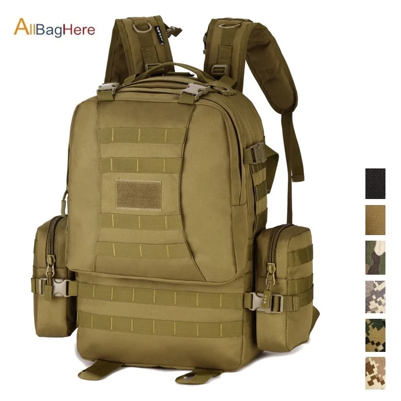 Tactical Combination Backpack Military Outdoor Camping Rucksack Travel Hiking Bag for Large Capacity Travel Hunting Backpack 50L