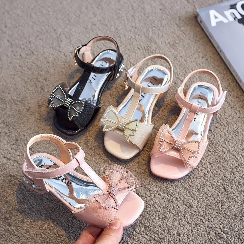 

Girls kids shoes for girl sandals pink butterfly shoes Princess style party shoes Fashion glitter sandals