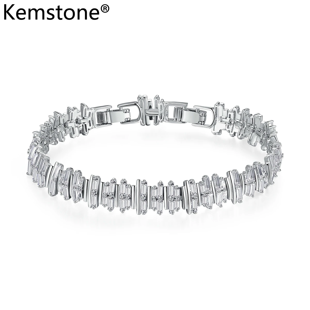 Браслет Kemstone из циркония и белой меди с регулируемыми звеньями женская бижутерия
