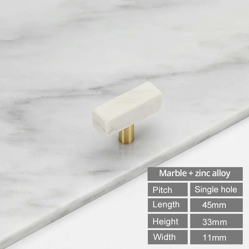 White Knob Мраморные дверные ручки и ручки для мебели из цинкового сплава, кухонный шкаф, комод, ручки для выдвижных ящиков, камень, бежевый цвет - Цвет: White Knob