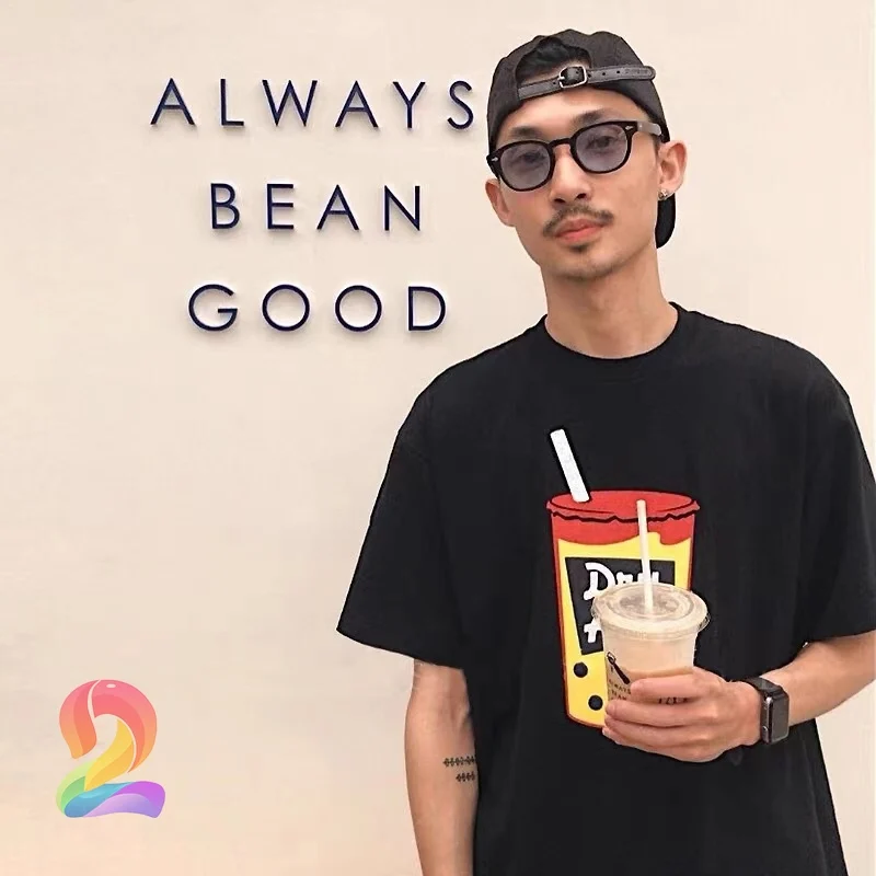 

Human Made T Shirts Nigo Japanese Cotton Milk Tea Round Neck Couple Tees Men's Women's Clothes Human Made Casual T-shirts