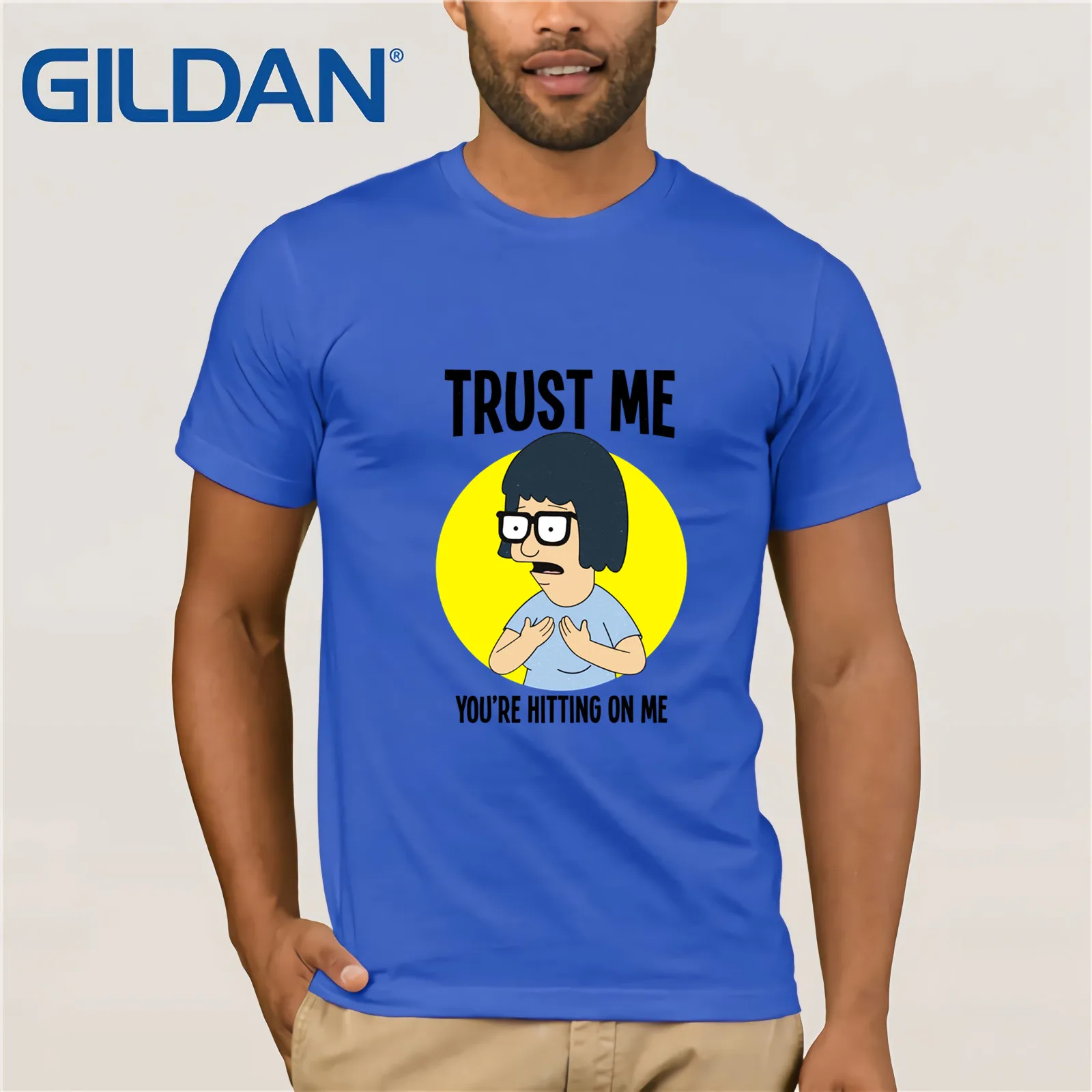 Мужская футболка с коротким рукавом Bobs Burgers Trust Me летняя из хлопка|Мужские