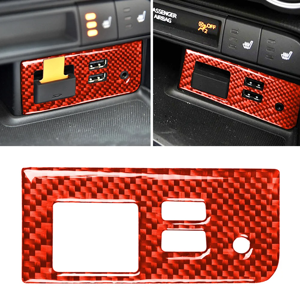 

Car USB Sticker for Mazda MX-5 Carbon Fiber Stickers Center Storage Box Switch Trim Interior Styling Decoration