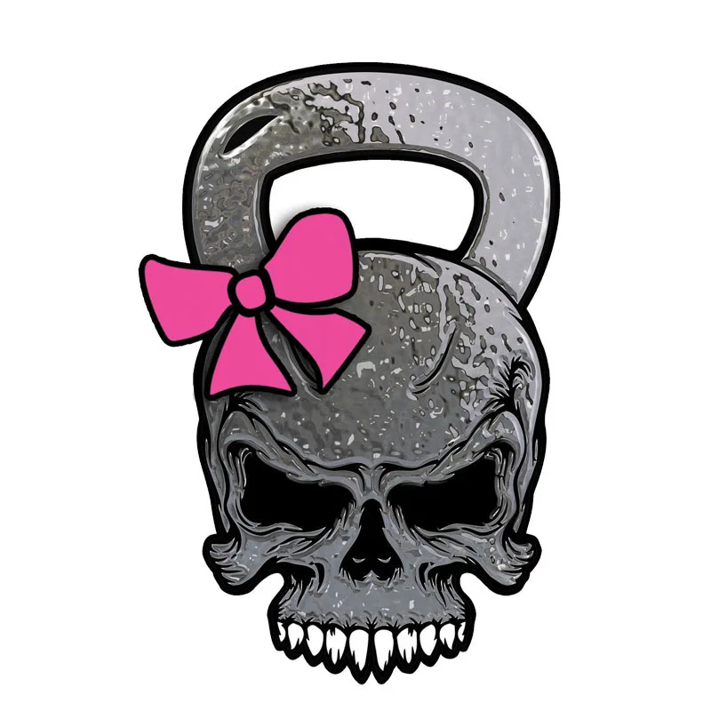 

New Skull Kettlebell Crossfit Lift Gym High-quality Car-Sticker and Decals Car Bumper Cover scratches Interior KK18*12cm