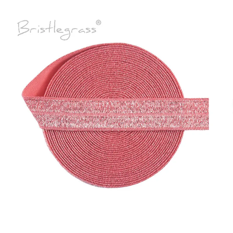 BRISTLEGRASS 5 ярдов 5/8 &quot15 мм Серебристые блестящие черные складные эластичные ленты