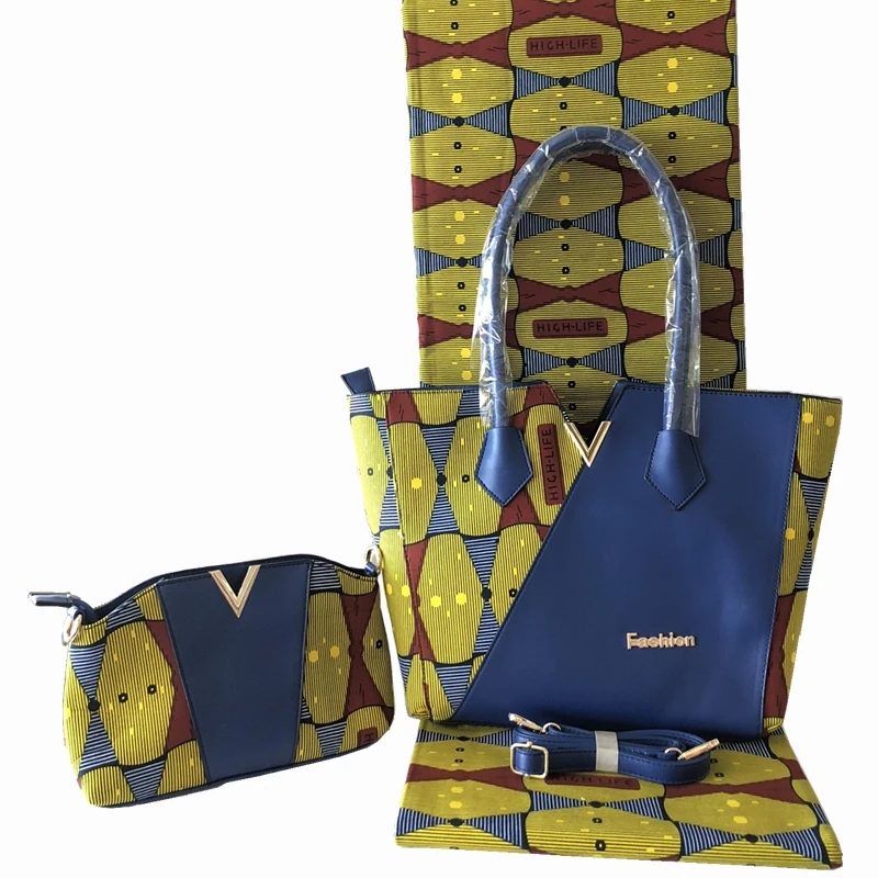 Высокое качество стильная африканская дизайнерская сумка и восковая ткань