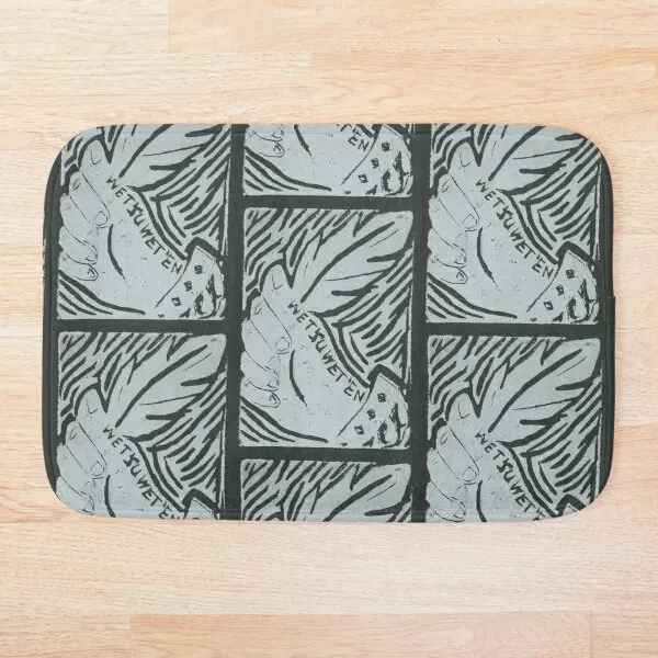 Влажный suwet RU сильный линолеума принт серебристые по черный коврик для ванной