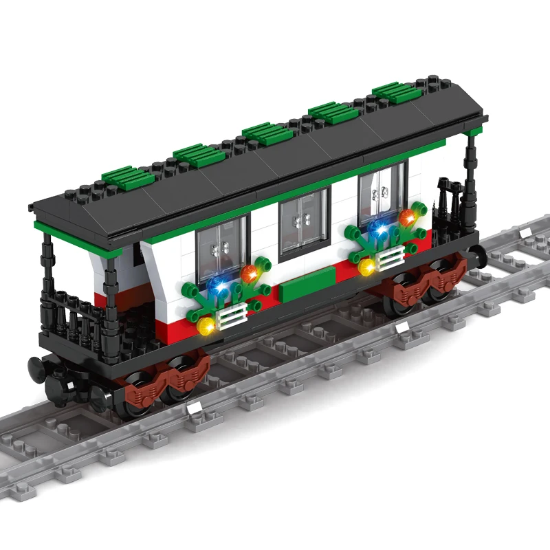 

AUSINI Railway Building Blocks Toys for Children Electric Trains Model Figures Bricks Construction City Railroad Boys Kids Game