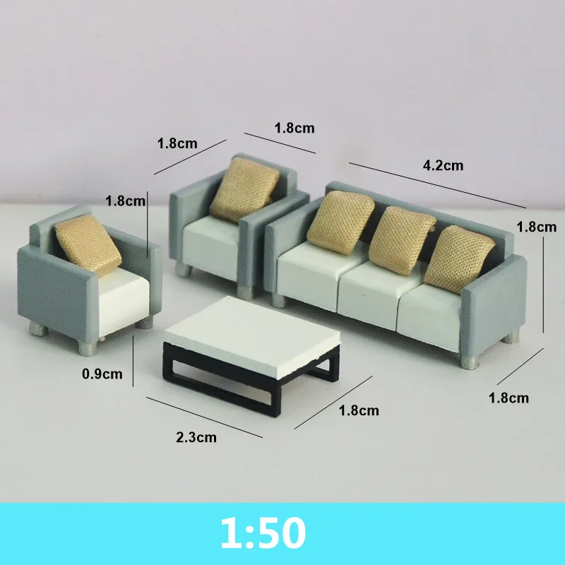 

1/50 набор миниатюрных моделей диванов и кофейных столиков, игрушка ручной работы «сделай сам»