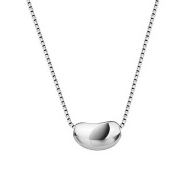 

Temperament Lucky Light Bean Pendant Necklace Female Simple and Compact Acacia Bean Silver Bean Clavicle Necklace KXL-1282