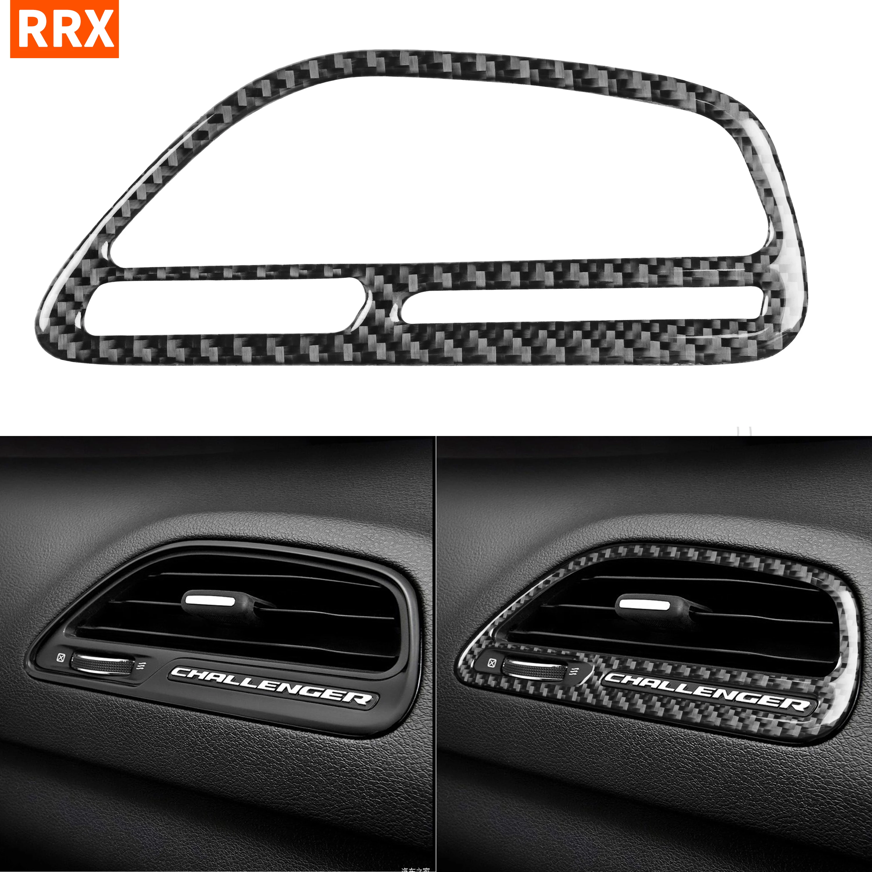 

Carbon Fiber Passenger Side Dashboard Air Outlet AC Vent Trim Sticker For Dodge Challenger 2015+ Tuning Interior Car Accessories