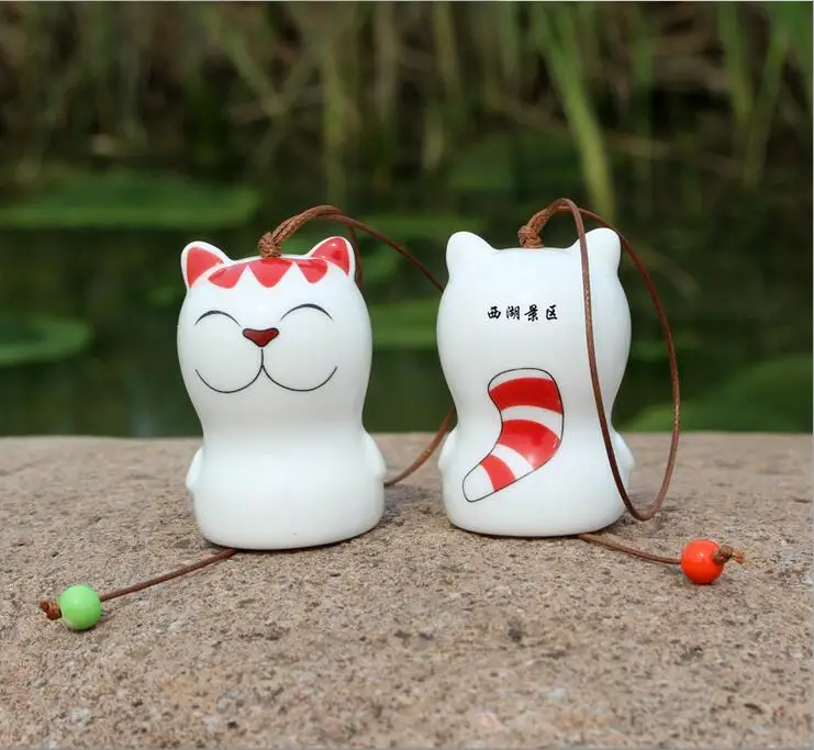 Керамические Куклы-кошки Висячие ветряные колокольчики японское украшение