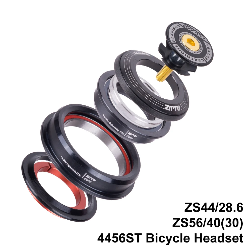 ZTTO 4456ST Bicycle Internal Headset 44mm 56mm MTB Threadless Sealed Bearing 45 Degree ZS44 ZS56 Tapered Straight Fork Steerer