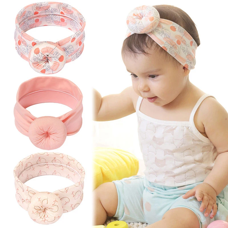 

3pcs/set Baby Headband Cotton Bow Donuts Elastic Hairband Turban Baby Girls Sweet Hair Accessories Xmas Gifts Photography Props