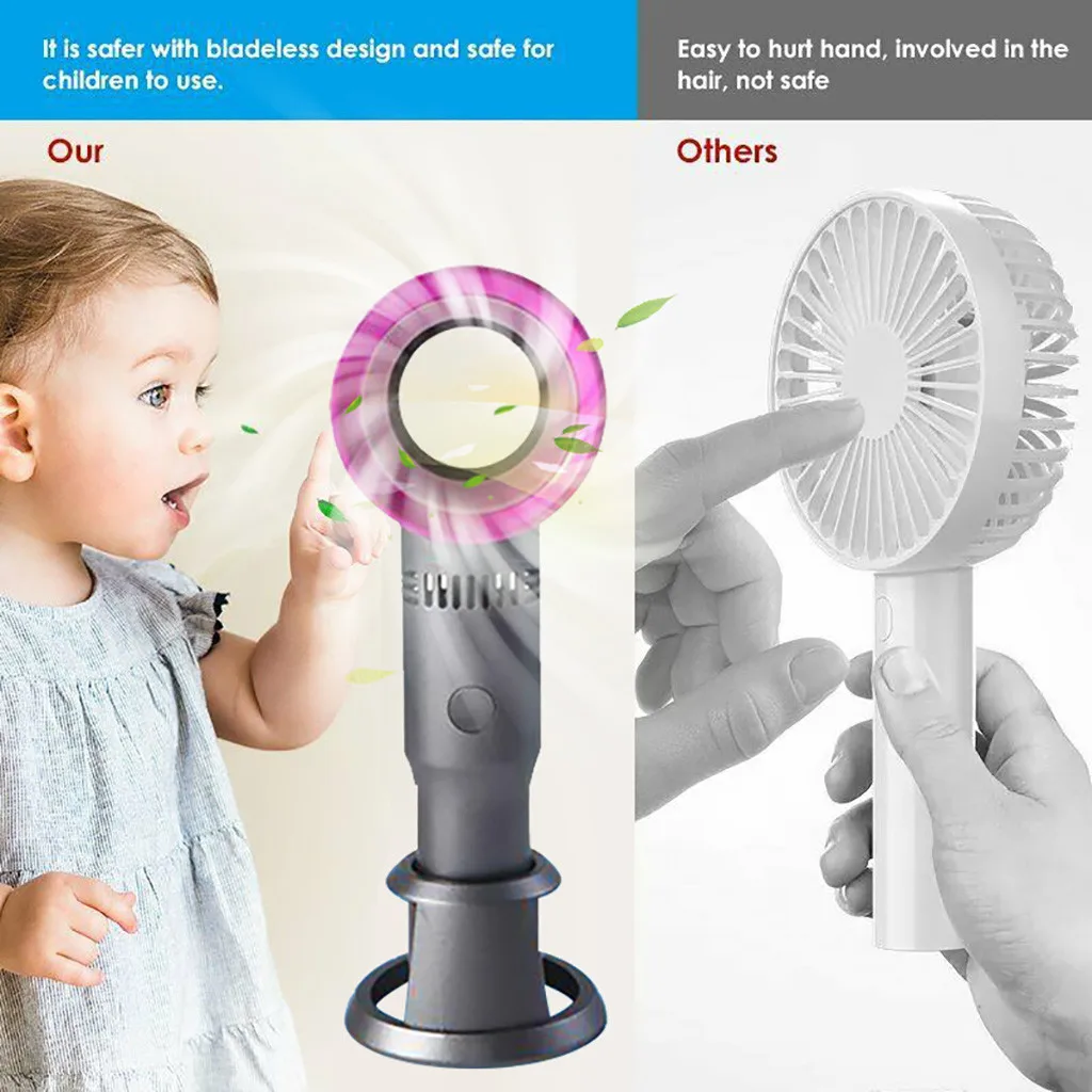 USB Перезаряжаемые Портативный безлопастной вентилятор Ручной мини Cooler без