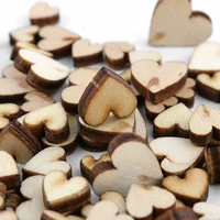 100pcs wooden heart beads charms christmas wedding festival party table scatter decoration crafts diy wood chips