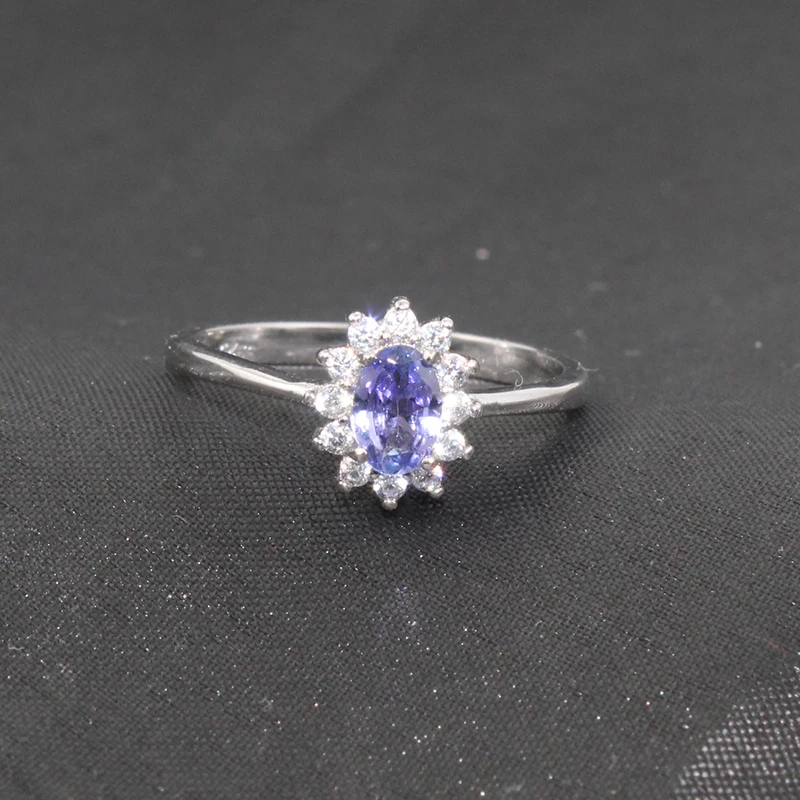 Обручальное кольцо в стиле принцессы Kate из серебра 925 пробы с натуральным