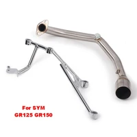 for sym gr125 gr150 motorcycle exhaust front link pipe escape connect tube 51mm slip on stainless steel
