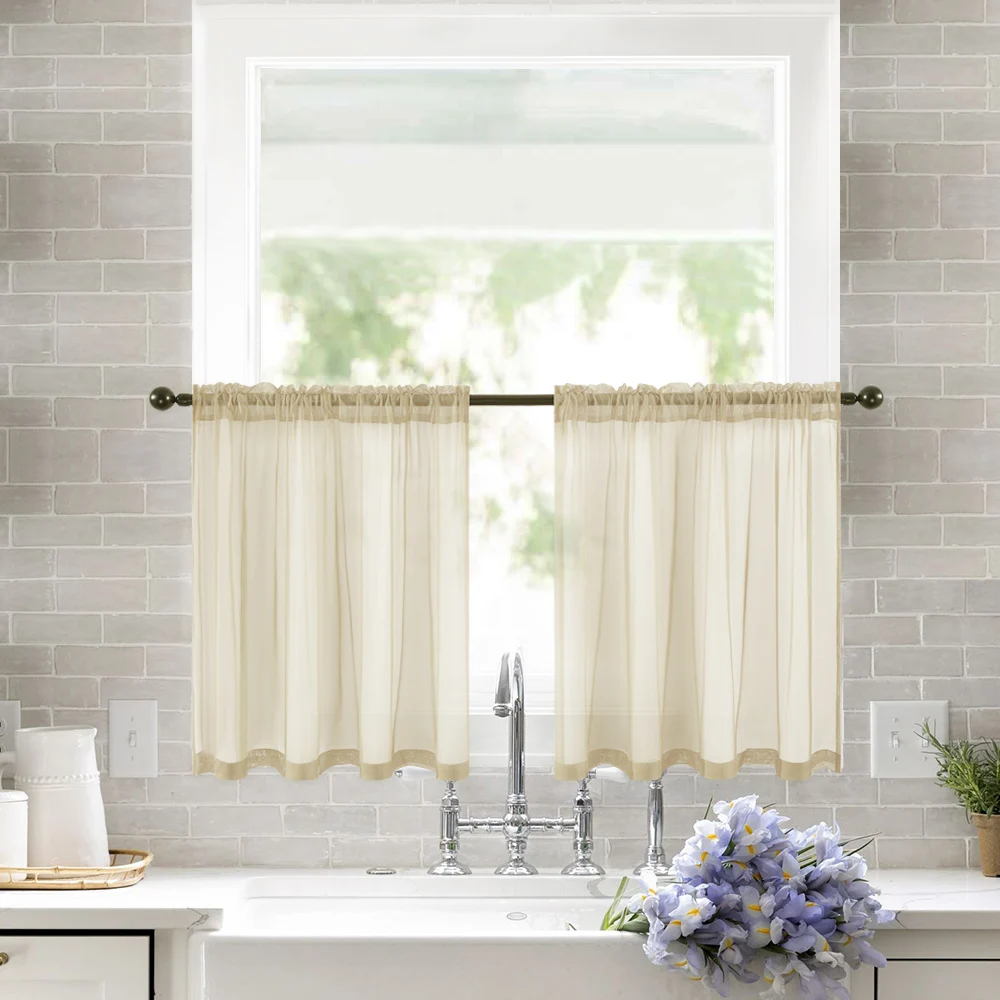 Короткие прозрачные Занавески для гостиной спальни детской комнаты вышитые