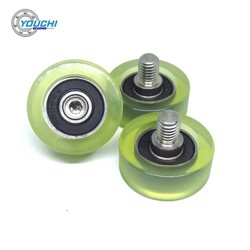 

2pcs OD 32mm PolyUrethane Coated Roller With M8 Screw 32x12xM8 PU60832-12C2L10M8 Rubber Covered Conveyor Roller