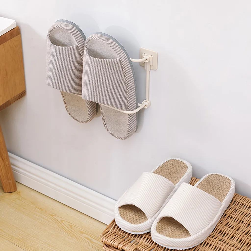 

Slippers Shelf Organizer Shoes Storage Holder Home Plastic Wall Hanging Hanger Space-saving Hold Bathroom Home Accessories