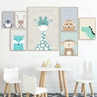 Картина на холсте с изображением животных, пингвина, обезьяны
