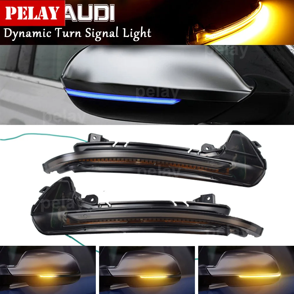 

LED Dynamic Turn Signal Blinker Flowing Water Blinker Side Mirror Flashing Light For Audi A6 RS6 4G C7 7.5 2012-2018