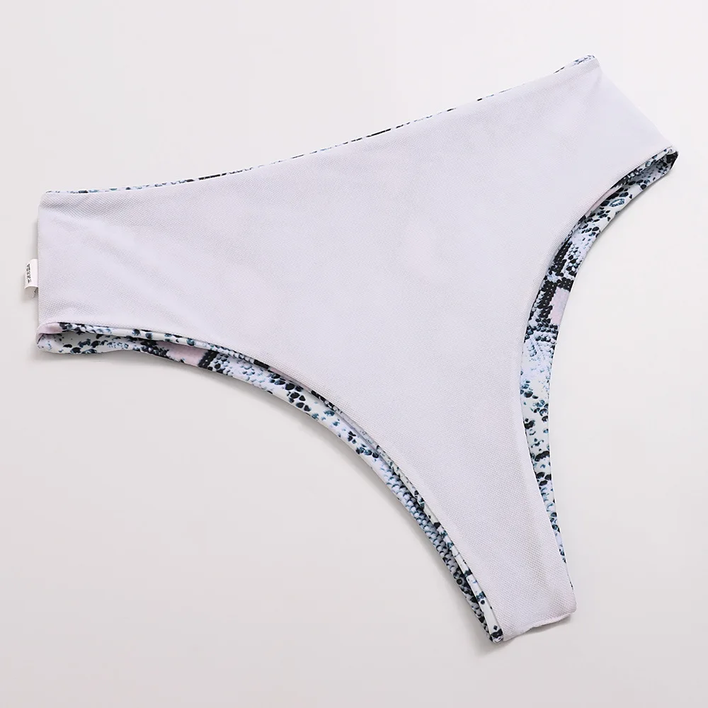 

2021 New Mid-Waist Bikini Sets Swimsuit Women Sexy Sexy Serpentine Print Two Pieces Swimwear Beach Bathing Suits Girls Fashion