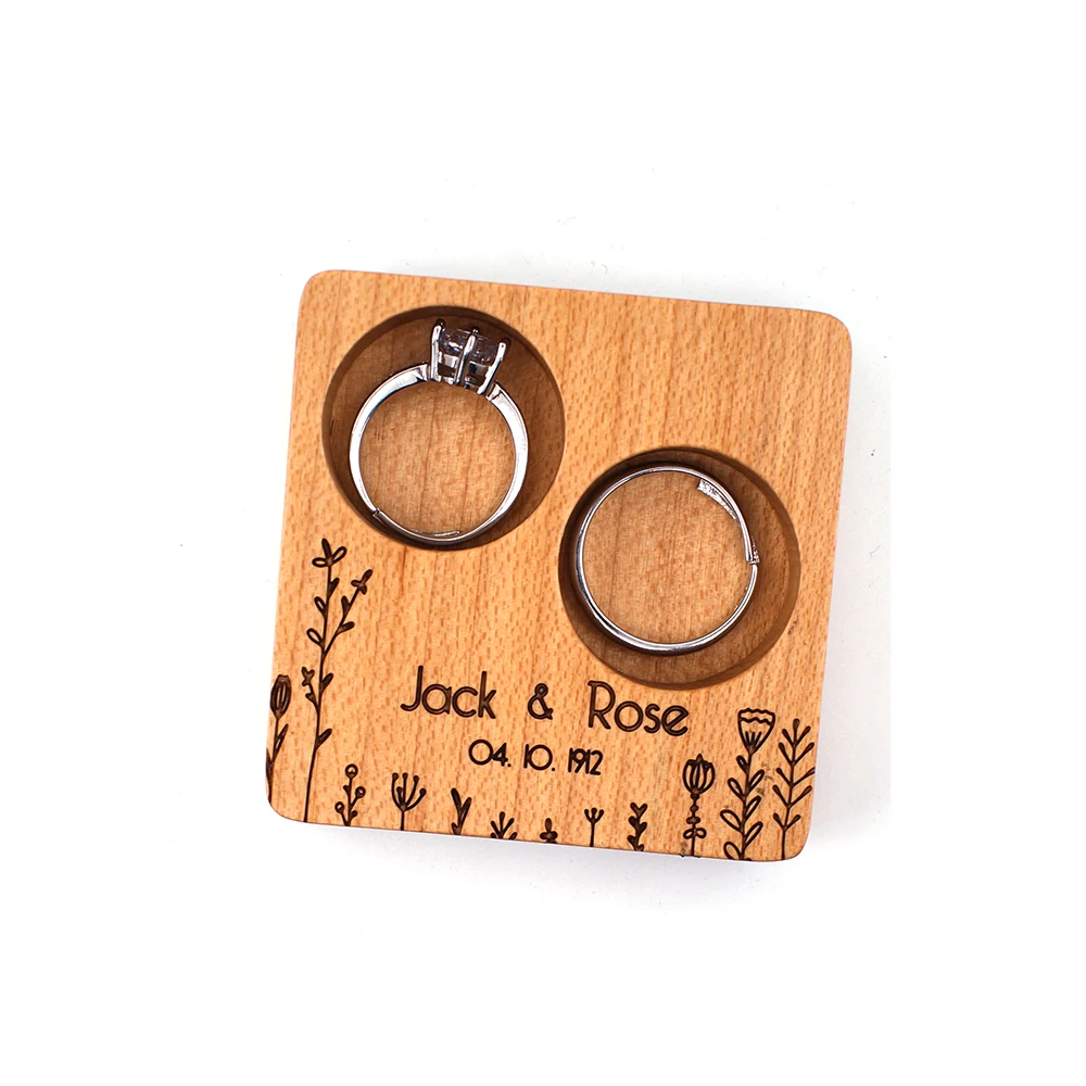 Шкатулка для ювелирных изделий из орехового дерева помолвки свадебной церемонии