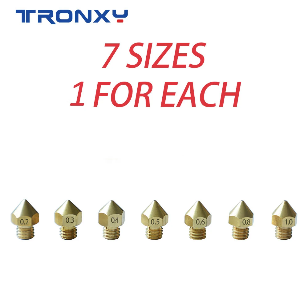 1 pc Tronxy качественный продукт M6 с зажимом медной проволоки насадка 3D-принтеры частей 0,2 0,3 0,4 0,5 0,6 0,8 1,0 мм Размеры насадка для 1,75 мм нити - Цвет: 1 pc