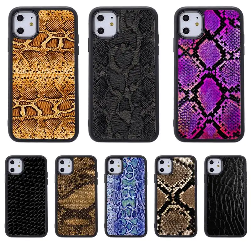 

Luxury Snake Skin Art Phone Case For Samsung S8 S9 S10 S20 plus 5G lite note 20 ultra PC nax fundas cover