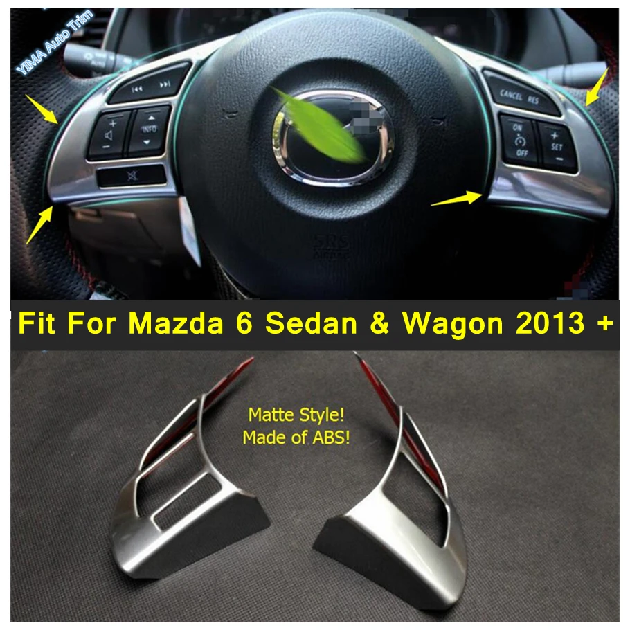 

High Quality For Mazda 6 Sedan & Wagon 2013 2014 2015 ABS Steering Wheel Cover Trim 2 Pcs / Set