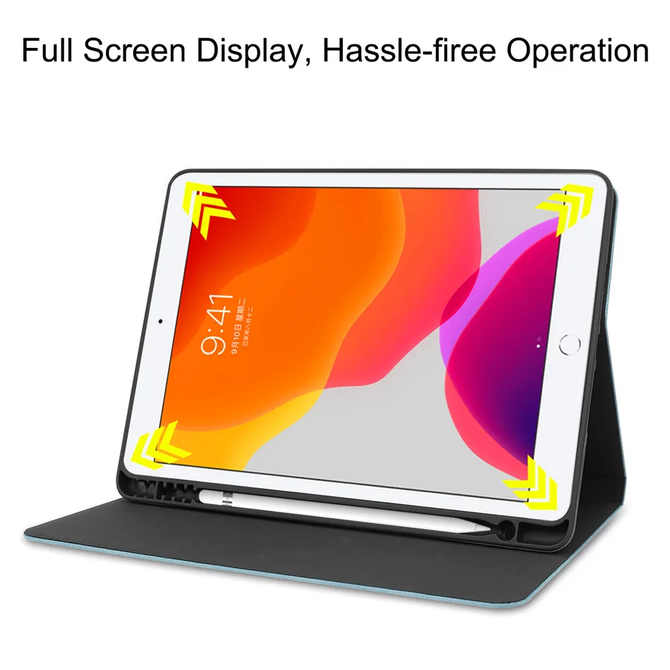 Для iPad 10,2 чехол A2198 A2200 A2232 с карандашом Держатель подставка воловья кожа чехол для iPad 10,2 ''7th чехол Авто Режим сна/пробуждения
