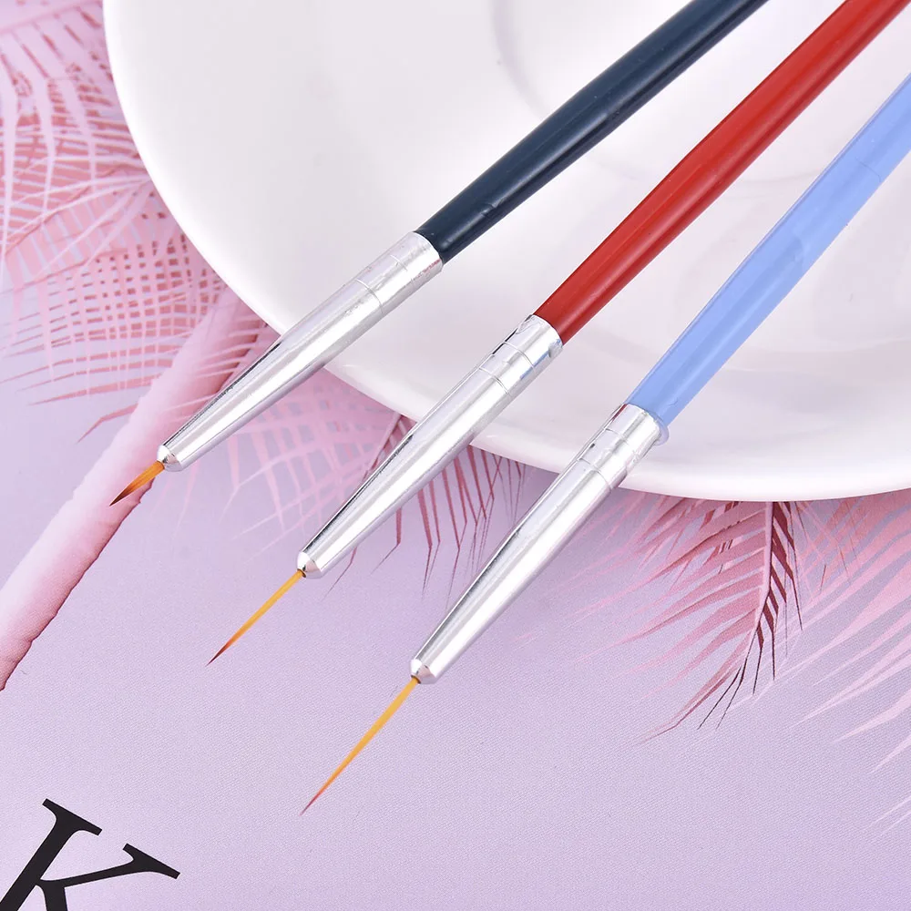 3 шт./компл. нейл-арта для окраски ручка 3D Советы акриловые кисти УФ-геля рисования