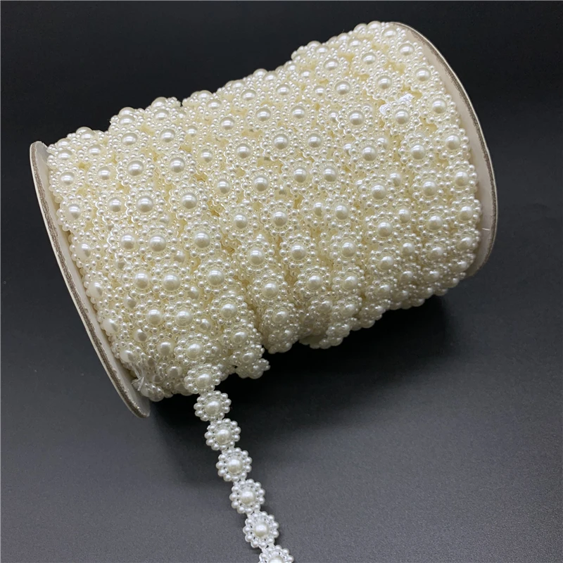 2 _ 10 мм белый цвет слоновой кости имитация жемчуга цепочка гирлянда цветы