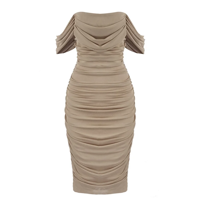 

High Quality Celebrity White Lace Off The Shoulder Rayon Bandage Dress Evening Party Dress