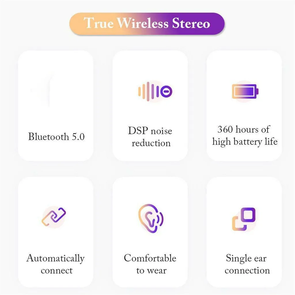 Twins Bluetooth 5 Беспроводная гарнитура спортивные стерео наушники-вкладыши мини