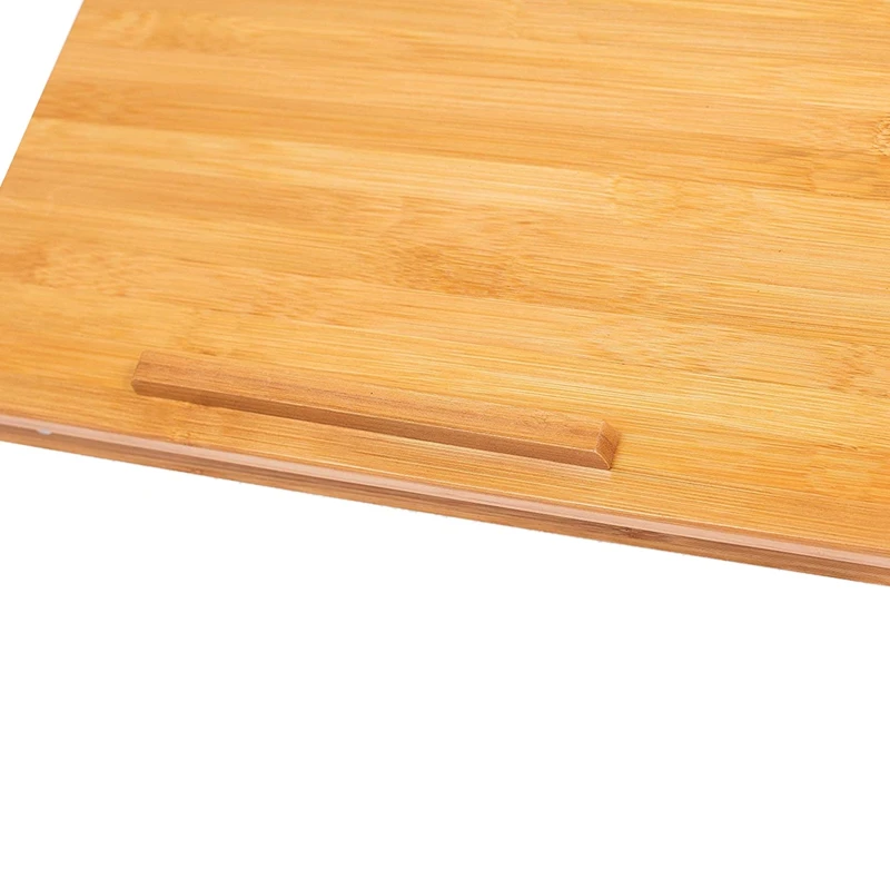 

Laptop Stand Natural Bamboo Foldable Breakfast Serving Bed Tray Lap Desk with Tilting Top and Side Drawer