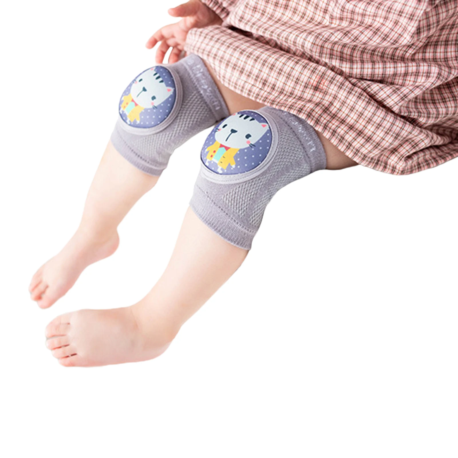 New Baby Mesh Knee Pads Cartoon Animal Style Rib Design with EVA Pad Bouncy Toddler Crawling Protective Gear